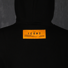 Hoodie Icon 2 – Noir & Gris Badge